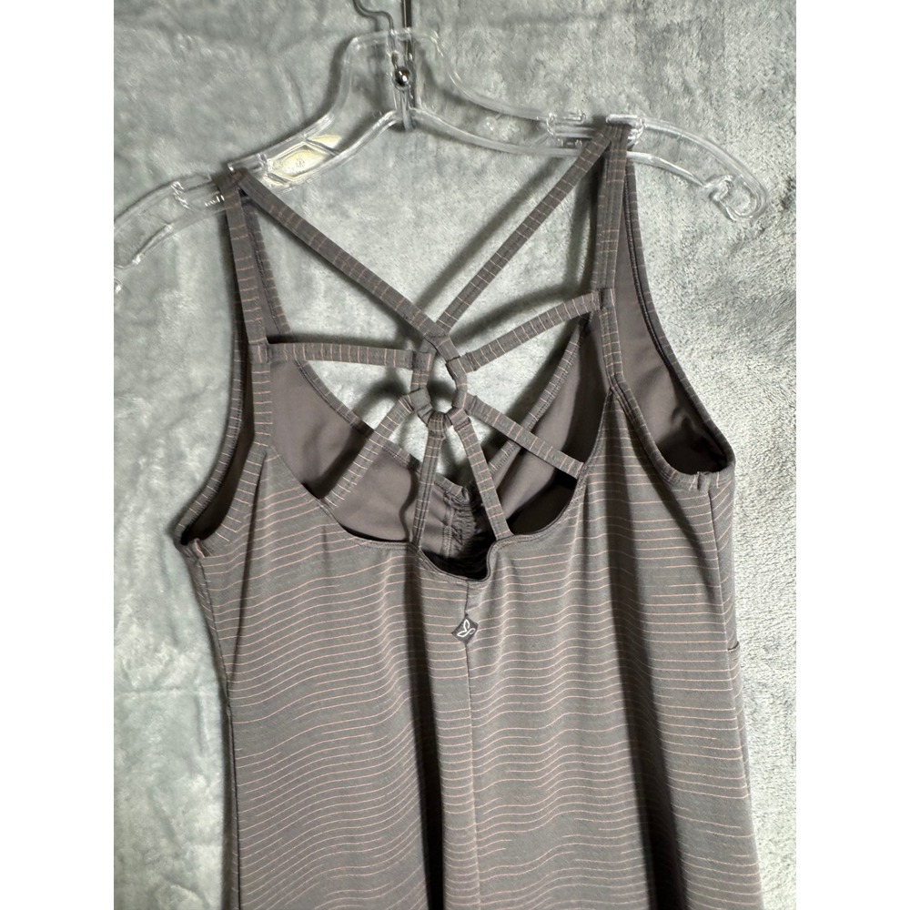 Prana active Dress Womens Medium Striped Strappy Back Built In Bra size M - Picture 5 of 15